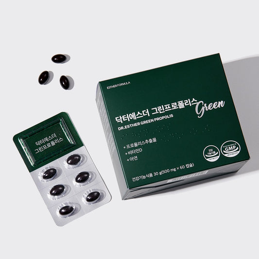 DR.ESTHER Green Monster (500mg × 60 tablets), Propolis Extract, Vitamin D, Zinc